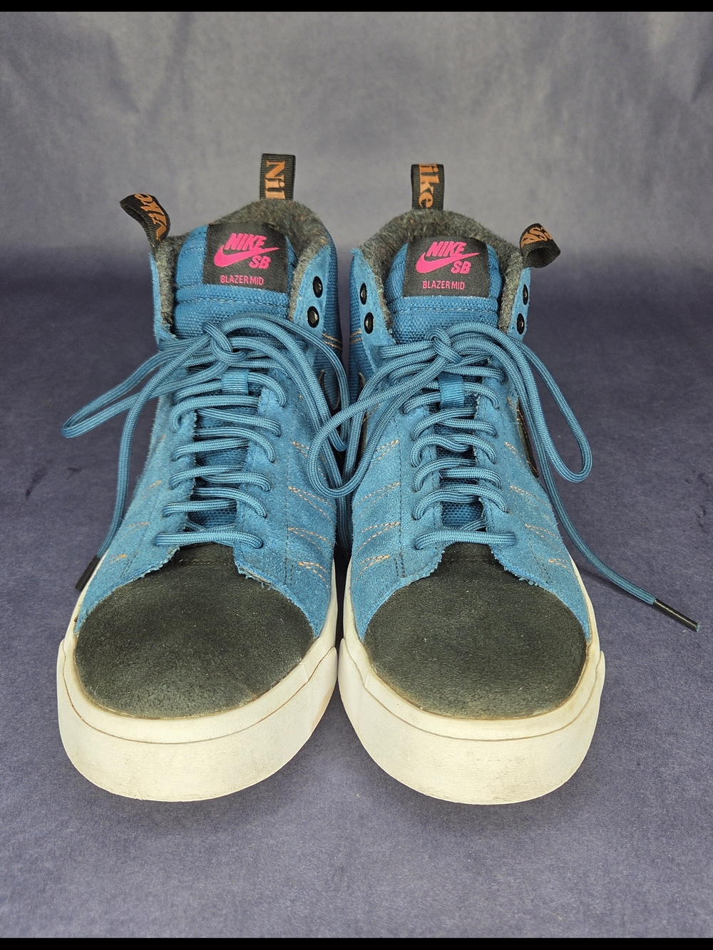 Nike SB Blazer Mid Teal Suede Skate Shoes